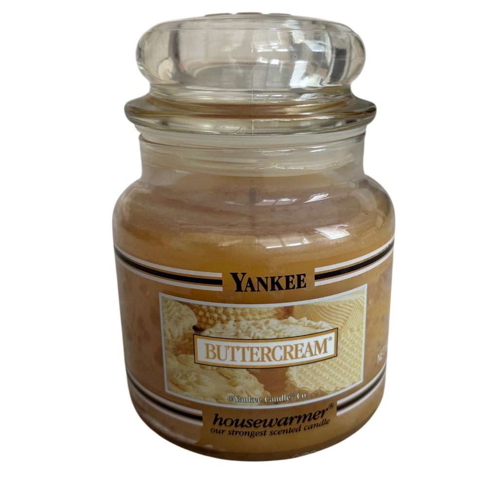 Yankee Candle Jar Buttercream Rare Vintage Black Band Cream Off White 14.5 Oz - Picture 12 of 16
